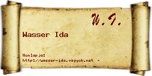Wasser Ida névjegykártya